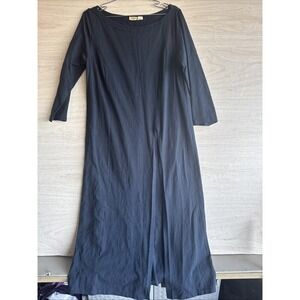 Navy Zapelle 3/4 Sleeve Long Dress With Slit Up Left Side Sz XL